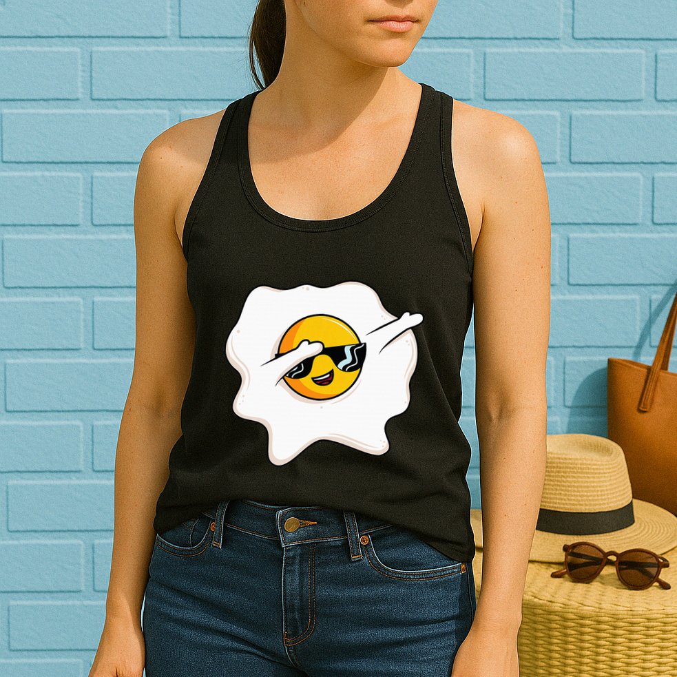 Dab Dabbing Egg Funny Fried Egg Womens Tank Top