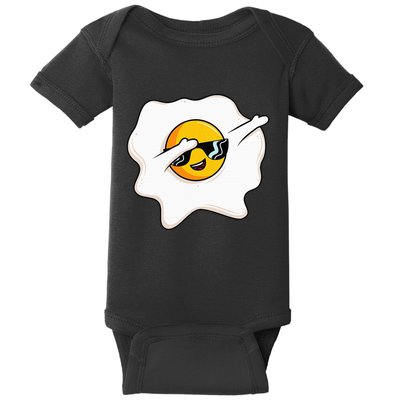 Dab Dabbing Egg Funny Fried Egg Baby Bodysuit