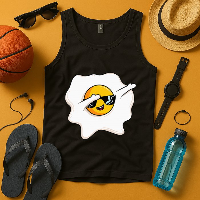 Dab Dabbing Egg Funny Fried Egg Tank Top