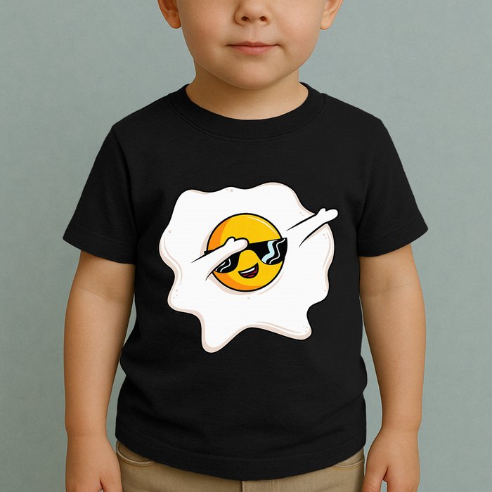 Dab Dabbing Egg Funny Fried Egg Toddler T-Shirt
