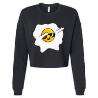 Dab Dabbing Egg Funny Fried Egg Cropped Pullover Crew