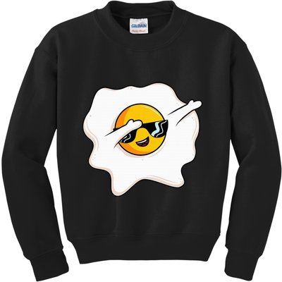 Dab Dabbing Egg Funny Fried Egg Kids Sweatshirt
