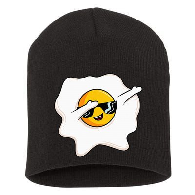 Dab Dabbing Egg Funny Fried Egg Short Acrylic Beanie