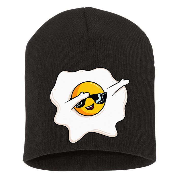Dab Dabbing Egg Funny Fried Egg Short Acrylic Beanie