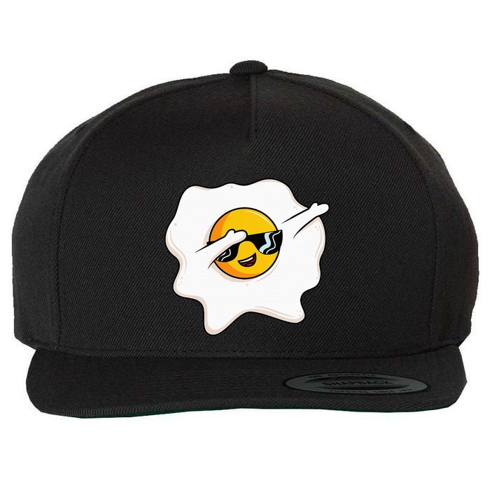 Dab Dabbing Egg Funny Fried Egg Wool Snapback Cap