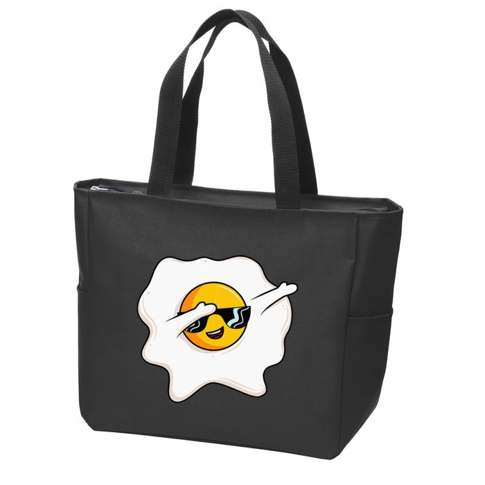 Dab Dabbing Egg Funny Fried Egg Zip Tote Bag