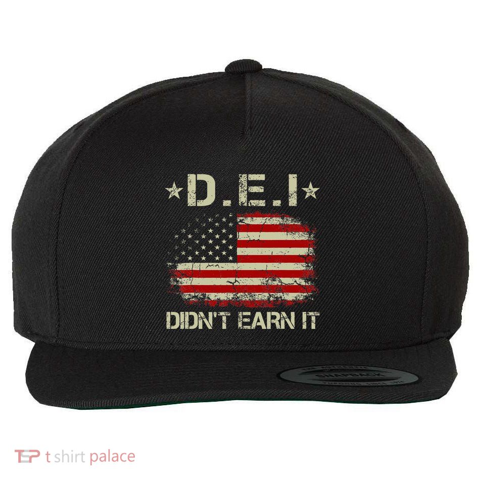 Dei DidnT Earn It Funny Humor Wool Snapback Cap