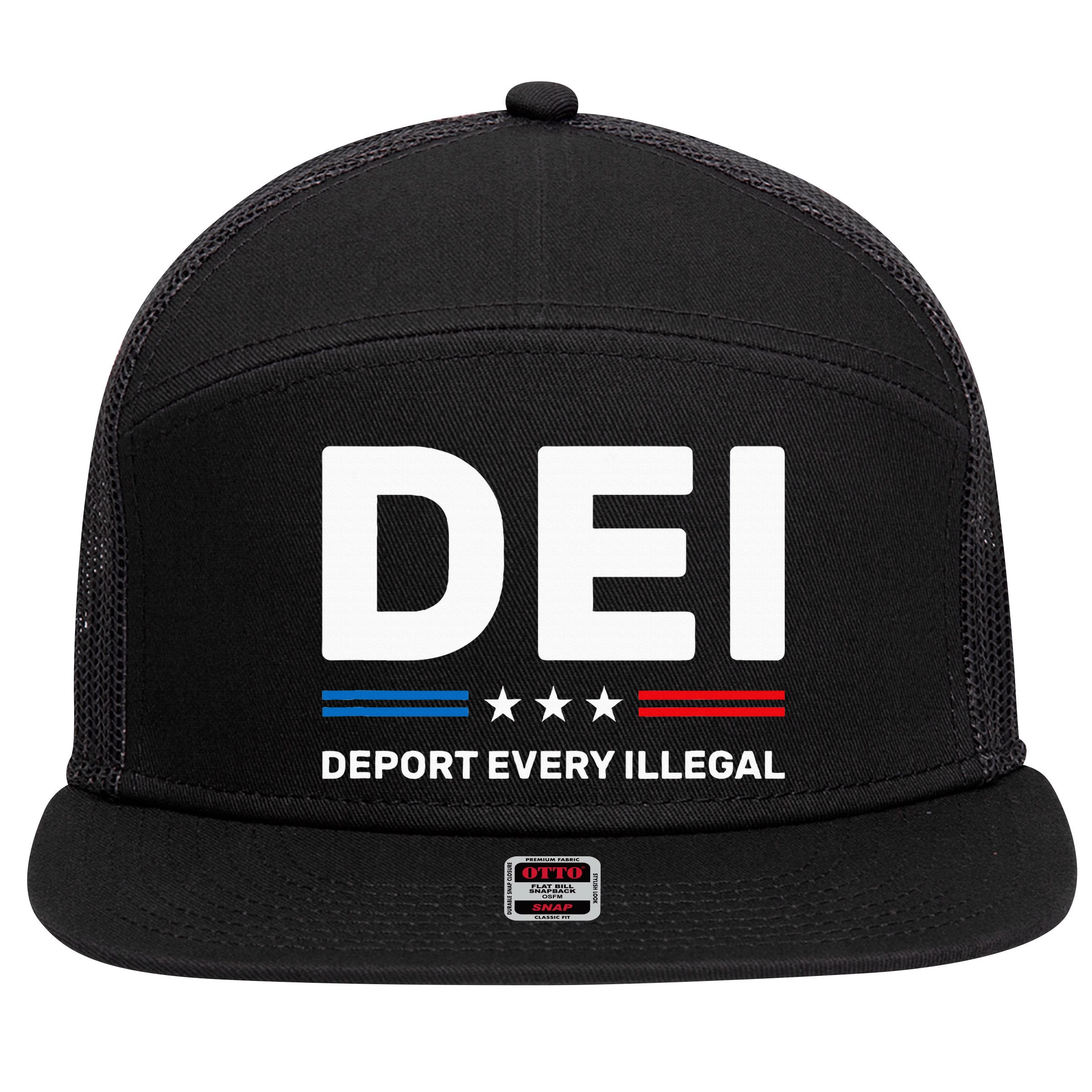 Dei Deport Every Illegal 7 Panel Mesh Trucker Snapback Hat