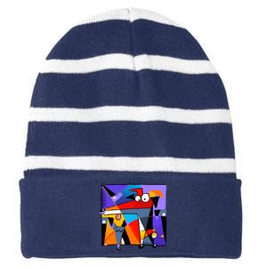 Derpism Striped Beanie with Solid Band