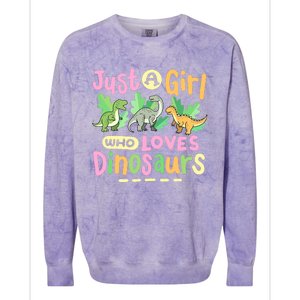 Dinosaur Dinosaurs Expert Just A Girl Who Loves Dinosaurs Colorblast Crewneck Sweatshirt