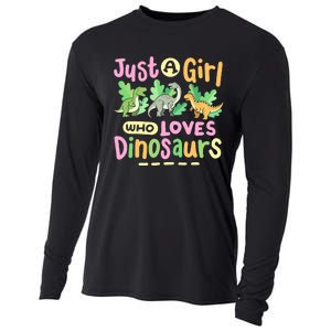 Dinosaur Dinosaurs Expert Just A Girl Who Loves Dinosaurs Cooling Performance Long Sleeve Crew