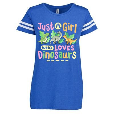 Dinosaur Dinosaurs Expert Just A Girl Who Loves Dinosaurs Enza Ladies Jersey Football T-Shirt