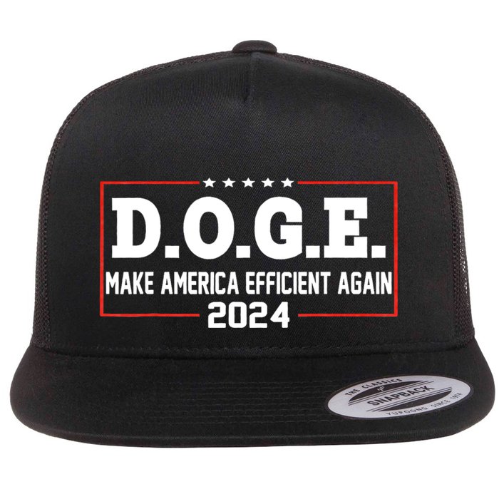 D.O.G.E Doge Efficiency Make America Efficient Again Flat Bill Trucker Hat