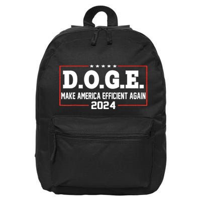 D.O.G.E Doge Efficiency Make America Efficient Again 16 in Basic Backpack