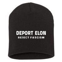 Deport Deporte Elon Reject Fascism  Short Acrylic Beanie