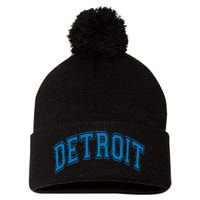 Detroit Pom Pom 12in Knit Beanie