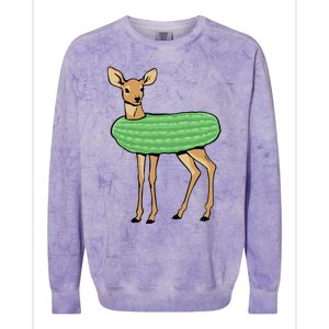 Dill Doe Funny Adult Humor Dill Pickle Deer Redneck Dill Doe Colorblast Crewneck Sweatshirt