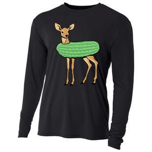 Dill Doe Funny Adult Humor Dill Pickle Deer Redneck Dill Doe Cooling Performance Long Sleeve Crew