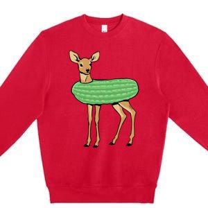 Dill Doe Funny Adult Humor Dill Pickle Deer Redneck Dill Doe Premium Crewneck Sweatshirt