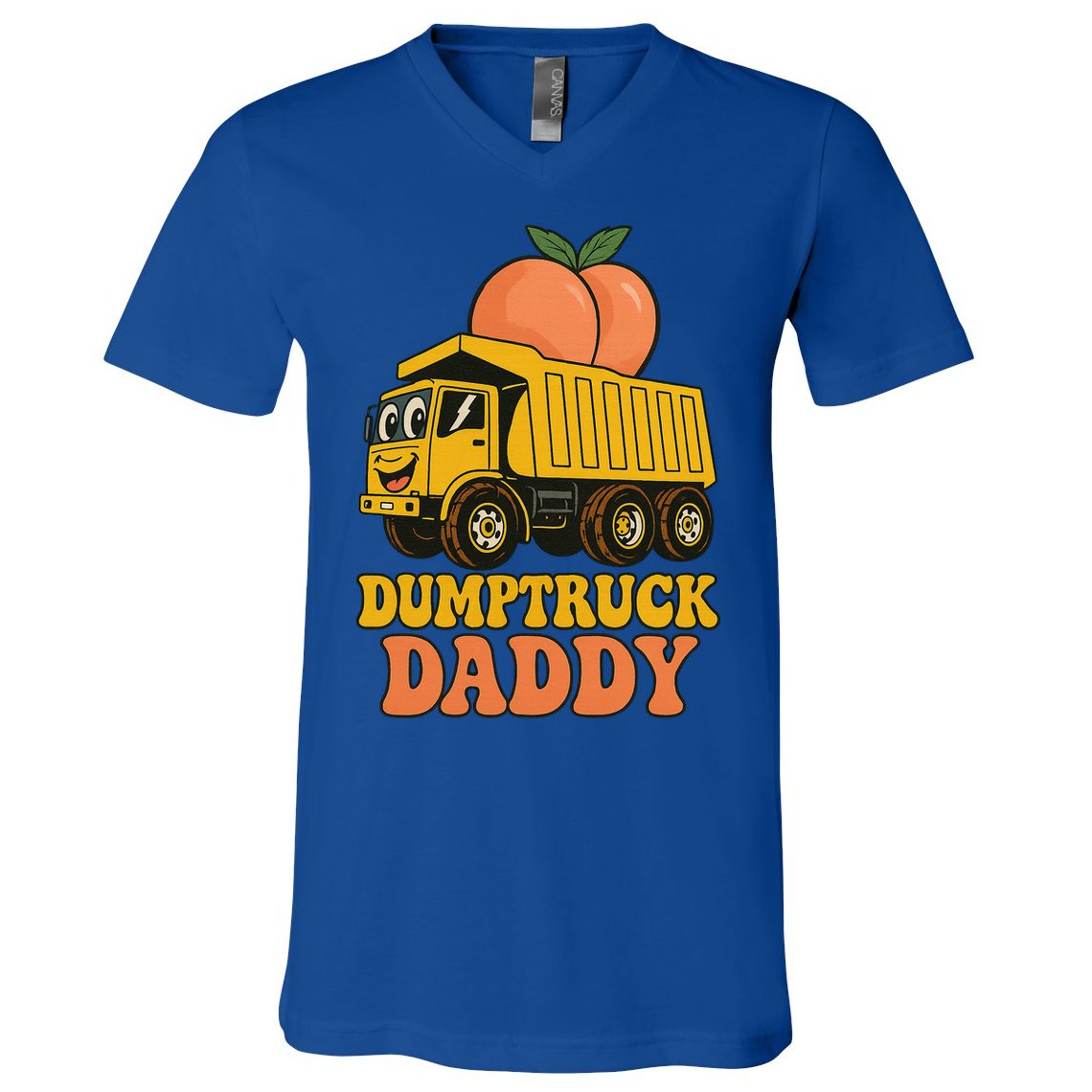 Dumptruck Daddy Funny Dad Fathers Day V-Neck T-Shirt