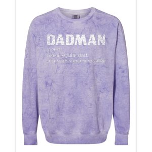 Dadman Definition For Funny Fathers Day Dad Colorblast Crewneck Sweatshirt