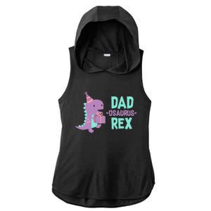 Dad Dinosaur Family Matching Birthday Girl Party Daughter Ladies PosiCharge Tri-Blend Wicking Draft Hoodie Tank