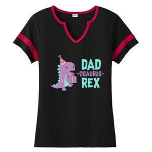 Dad Dinosaur Family Matching Birthday Girl Party Daughter Ladies Halftime Notch Neck Tee