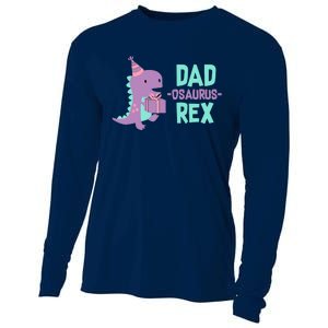 Dad Dinosaur Family Matching Birthday Girl Party Daughter Cooling Performance Long Sleeve Crew