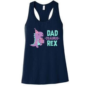 Dad Dinosaur Family Matching Birthday Girl Party Daughter Women's Racerback Tank