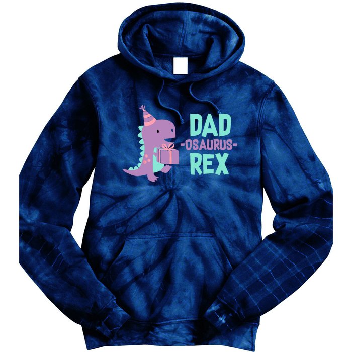 Dad Dinosaur Family Matching Birthday Girl Party Daughter Tie Dye Hoodie