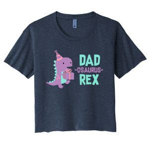 Dad Dinosaur Family Matching Birthday Girl Party Daughter Women's Crop Top Tee