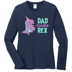 Dad Dinosaur Family Matching Birthday Girl Party Daughter Ladies Long Sleeve Shirt