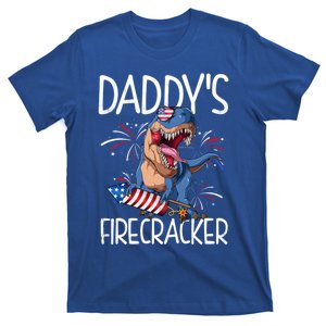 Daddysaurus Daddys Firecracker Dinosaur T Rex 4th Of July Cool Gift T-Shirt