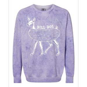 Dill Doe Funny Inappropriate Party Naughty Reindeer She Colorblast Crewneck Sweatshirt