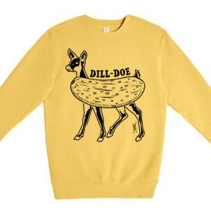 Dill Doe Funny Inappropriate Party Naughty Reindeer She Premium Crewneck Sweatshirt