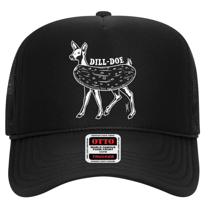 Dill Doe Funny Inappropriate Party Naughty Reindeer She High Crown Mesh Back Trucker Hat