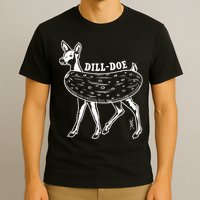Dill Doe Funny Inappropriate Party Naughty Reindeer She T-Shirt