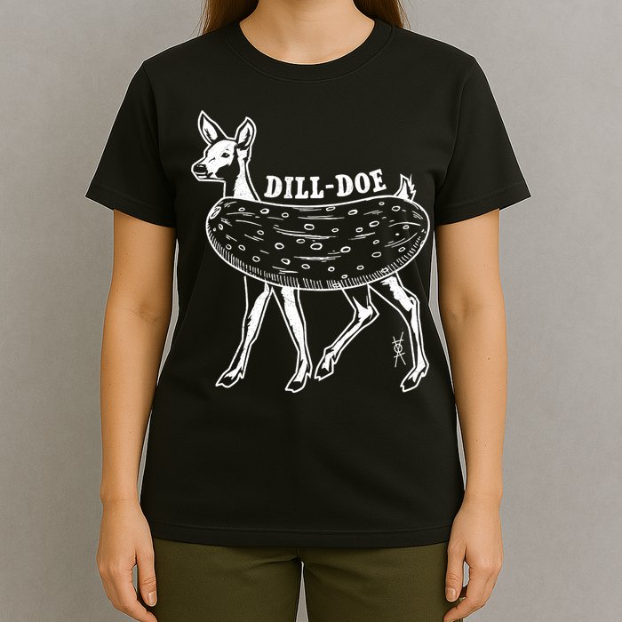 Dill Doe Funny Inappropriate Party Naughty Reindeer She T-Shirt