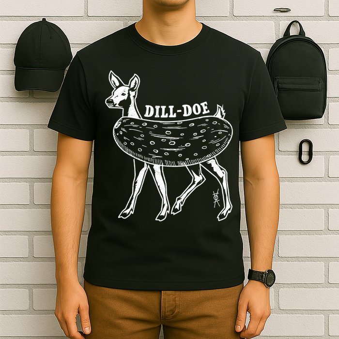 Dill Doe Funny Inappropriate Party Naughty Reindeer She T-Shirt