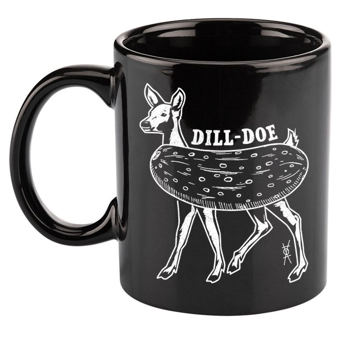 Dill Doe Funny Inappropriate Party Naughty Reindeer She 11oz C Handle Ceramic Mug