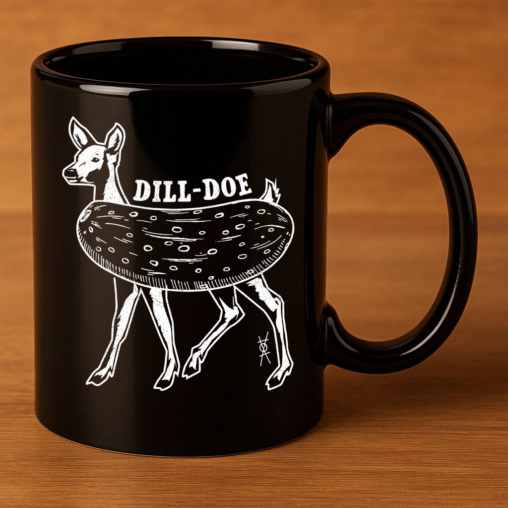 Dill Doe Funny Inappropriate Party Naughty Reindeer She 11oz C Handle Ceramic Mug