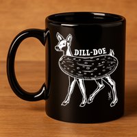 Dill Doe Funny Inappropriate Party Naughty Reindeer She 11oz C Handle Ceramic Mug