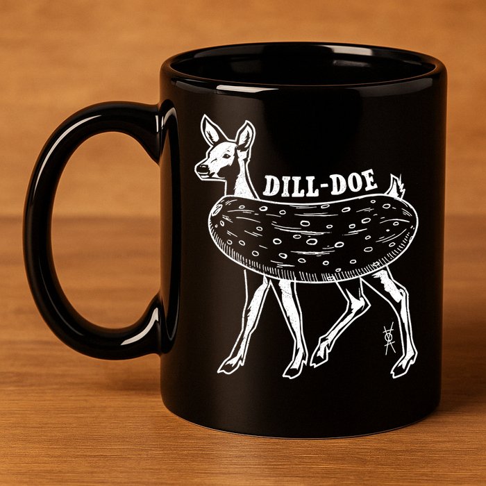 Dill Doe Funny Inappropriate Party Naughty Reindeer She 11oz C Handle Ceramic Mug