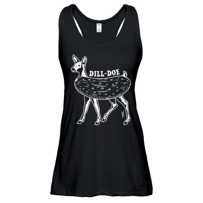 Dill Doe Funny Inappropriate Party Naughty Reindeer She Ladies Essential Flowy Tank