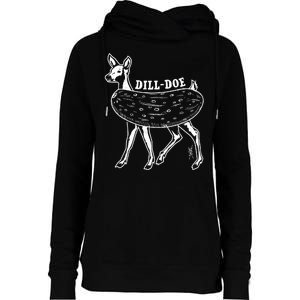 Dill Doe Funny Inappropriate Party Naughty Reindeer She Womens Funnel Neck Pullover Hood