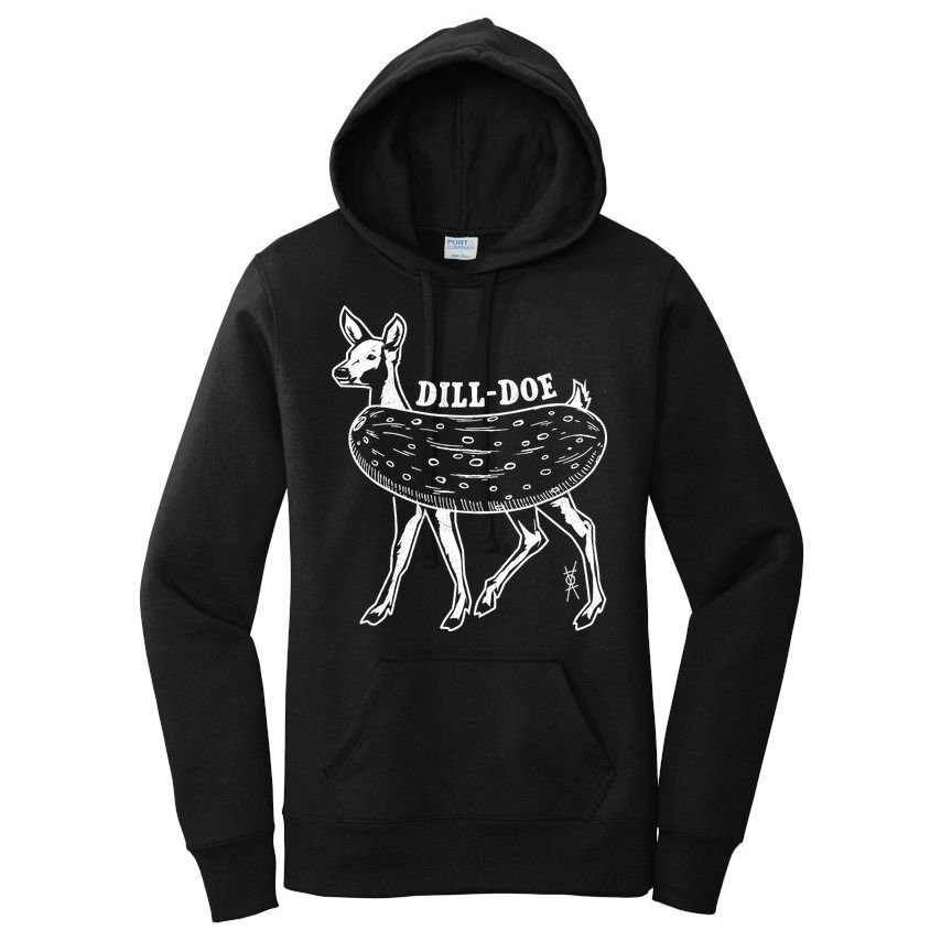 Dill Doe Funny Inappropriate Party Naughty Reindeer She Women's Pullover Hoodie