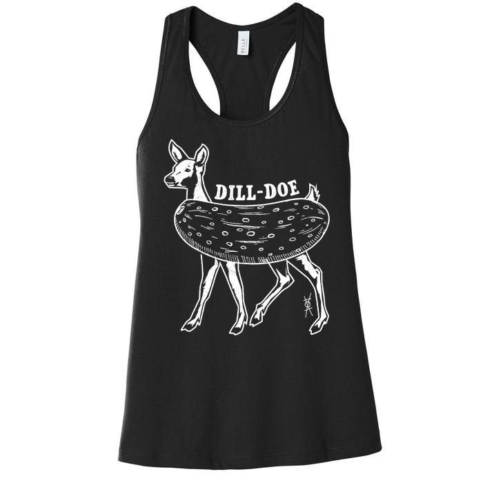 Dill Doe Funny Inappropriate Party Naughty Reindeer She Women's Racerback Tank