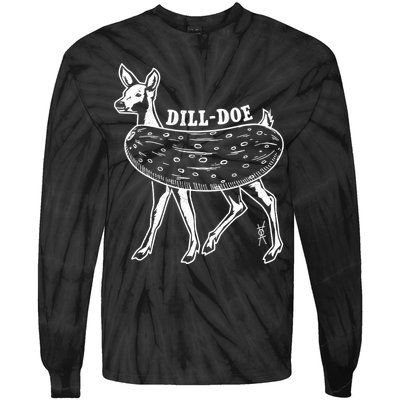 Dill Doe Funny Inappropriate Party Naughty Reindeer She Tie-Dye Long Sleeve Shirt