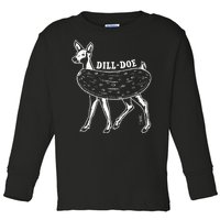 Dill Doe Funny Inappropriate Party Naughty Reindeer She Toddler Long Sleeve Shirt