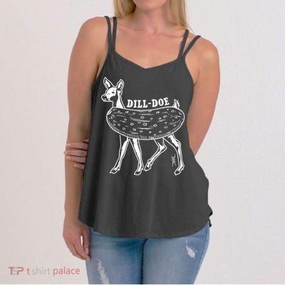 Dill Doe Funny Inappropriate Party Naughty Reindeer She Women's Strappy Tank